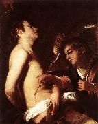 BAGLIONE, Giovanni St Sebastian Healed by an Angel  ed oil painting on canvas